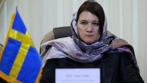 Swedish Minister of Foreign Trade Ann Linde during a visit to Iran.