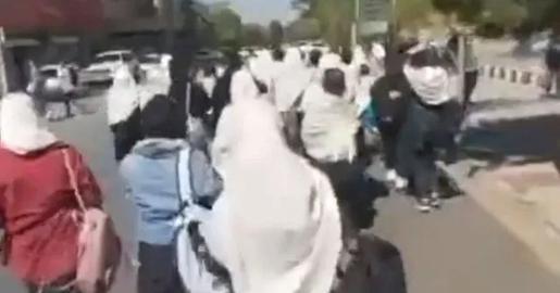 Female schoolchildren also joined the protests this week by removing their mandatory hijabs, chanting slogans and clashing with their teachers