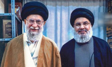 حسن نصرالله رهبر حزب الله لبنان تحت حمایت همه جانبه علی خامنه‌ای رهبر ۸۳ ساله جمهوری اسلامی قرار داشته است.