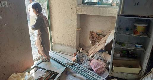 تصویری که از منزل تخریب شده مولوی عارف سپاهی، شهروند بلوچ ایرانی در دزک منتشر شده است