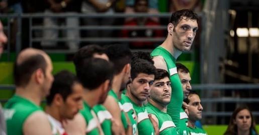 Iran’s national sitting volleyball team remained silent when the national anthem was played during the medal ceremony in Sarajevo.