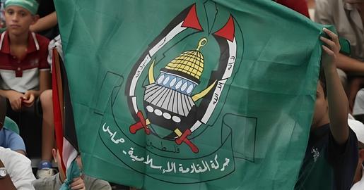 پرچم حماس. این گروه در تهران نماینده رسمی دارد و جمهوری اسلامی از آن با عنوان «سفیر حماس» یاد می‌کند