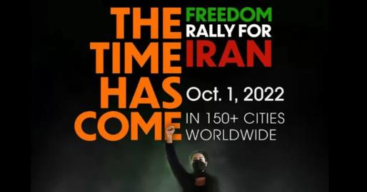 Iranians and their supporters living abroad will hold protest rallies in more than 150 cities around the world today, October 1, in solidarity with the demands of protesters inside the country