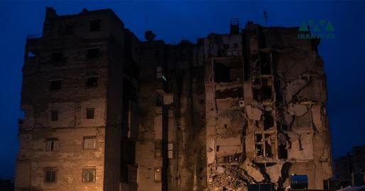 نمایی از ساختمان تخریب شده در زلزله سوریه. عکس از ایران‌وایر