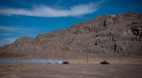 Fuel carriers drive at a speed of up to 220 kilometers per hour and use smoke devices to evade security forces