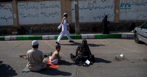 People outside the compound of Zahedan’s Grand Makki Mosque. Photo by Saeed Arabzadeh/IranWire