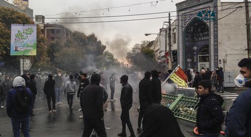 The protests soon turned political, with some chanting slogans against Iran's leaders and calling for the downfall of the Islamic Republic.