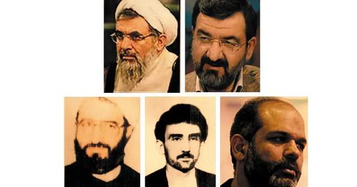 Five Iranian nationals are subjected to Interpol red notices over the 1994 attack on a Jewish community center in Buenos Aires. Clockwise from top: Ali Fallahian, Mohsen Rezaei, Ahmad Vahidi, Ahmad Reza Asghari and Mohsen Rabbani.