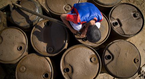 12-year-old Aslan fills fuel tanks