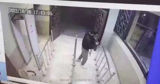 CCTV pictures show one purported attacker inside the shrine.