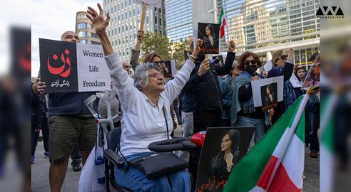 تجمع ایرانیان در مقابل  کاخ سفید در حمایت از خیزش مردم ایران