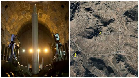The Imam Ali underground base, located some 35 kilometers from the western Iranian city of Khorramabad, produces Shahab-3 ballistic missiles thought to be capable of hitting Israel