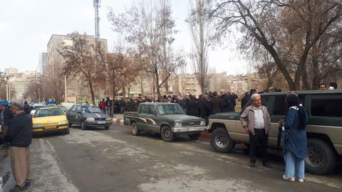 Teachers in Iran’s western Kurdish city of Saqqez went on strike and gathered in front of the Education Department on March 7