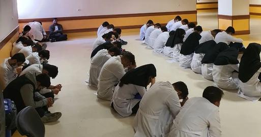 Medical students held a sit-in at the Kausar Sanandaj Hospital in the western city of Sanandaj.