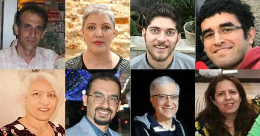 Jailed: Shahram Najaf-Tomaraei, Parisa Sadeghi, Behnam Eskandarian, Ardeshir Fanaian, Shahnaz Sabet, Farzen Masoumi, Farhad Fahandej and Hiva Yazdan