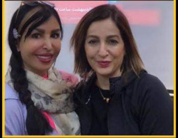 haghayegh Dehghan (right), 44, was similarly charged for "not wearing a hijab in a cafe," Mehr news agency said