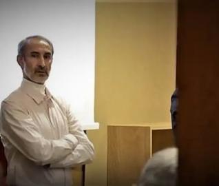 Hamid Nouri pictured during proceedings at Stockholm District Court