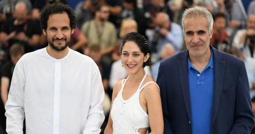 Director Ali Abbasi, left, with actors Zar Amir Ebrahimi and Mehdi Bajestani