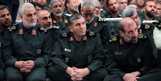 General Ghasem in the meeting of IRGC commanders in 2019, the last meeting of the commanders’ council before this year’s