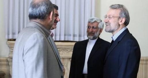 Gholhaki's channels have recently spilled the beans on a number of behind-closed-doors incidents, including a war of words between ex-nuclear negotiator Saeed Jalili, center right, and ex-speaker Ali Larijani, far right