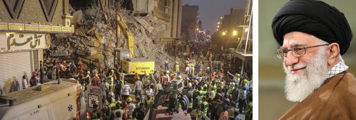 In his address to MPs on Thursday, Ali Khamenei omitted to mention the Metropol building collapse in Abadan, which has caused grief and anger up and down Iran