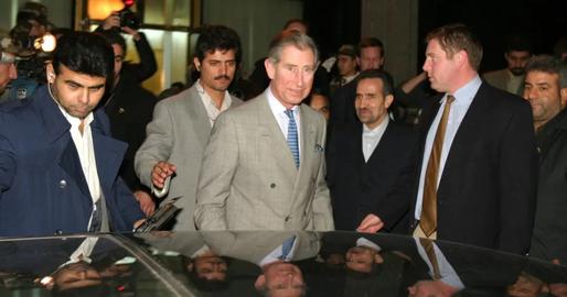 The crown prince and his entourage arrived at Tehran's Mehrabad Airport at dawn on February 10