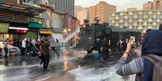 Police also fired water cannons on protesters in Tehran's Valiasr Square