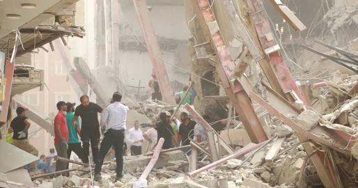 The authorities say up to 80 people could be trapped under the rubble, not including passersby or people in vehicles