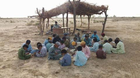 Most villages do not have a bricks-and-mortar school. Classes take place under a canopy or shady tree, overseen by an under-qualified draftee from outside the province