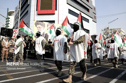 The Islamic Republic of Iran staged a military show in Tehran on September 24 in support of Palestinians, as part of an annual week devoted to the glorification of the paramilitary Basij force