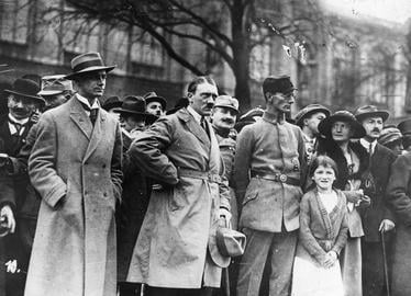 Alfred Rosenberg, left, with Hitler, November 1923