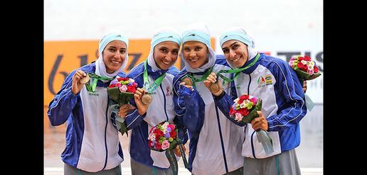Iran's female rowing team win third place at Asian Games