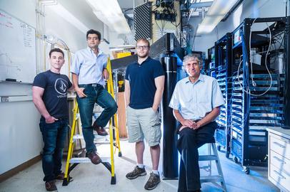 Pedram Roushan, second from left, is part of the Google AI Quantum team that created the world's first quantum computer