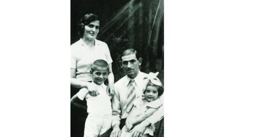 The young Samuel Pisar, pictured here with his parents and sister, who perished in the Holocaust