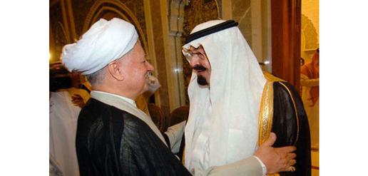 Saudi King Abdullah with former Iranian president Akbar Hashemi Rafsanjani