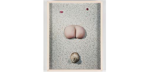 Mika Rottenberg, "Study with mouths butt cheeks and bun 1"