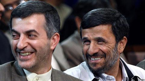 Ahmadinejad with Esfandiar Rahim Mashaei