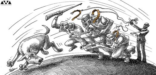 «دعوت شهرداری از شکارچیان برای سگ‌کشی» کارتونی از مانا نیستانی