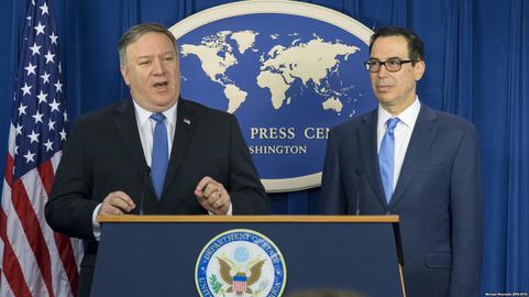 United States Secretary of State Mike Pompeo and Treasury Secretary Steven Mnuchin gave details on the new sanctions on November 5