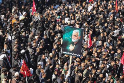 The funeral procession for General Soleimani in Kerman, his hometown