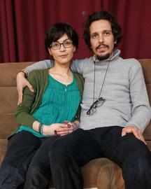 Wife and husband Sanaz Allahyari and Hossein Mohammadi-Fard, who work with the pro-labor online publication Gam