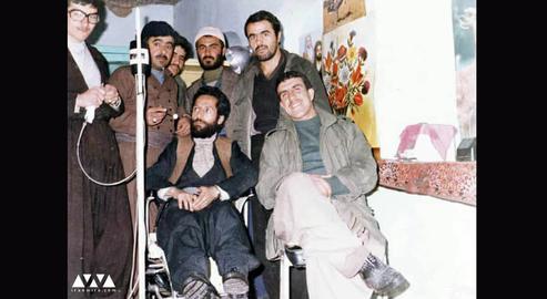 A rare photo of Nasser Sobhani together with friends, at a dental clinic
