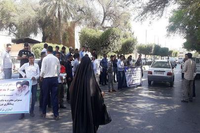 تجمع اعتراضی کارگران طرحی شرکت آب‌ و فاضلاب استان خوزستان