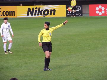 Mahsa Ghorbani refereed a match between two men’s football league in the Maldives