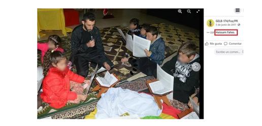 A Facebook post from GELB-174/Foz/PR shows pro-Hezbollah instructor Haissam Fahes reading from the Quran to youngsters