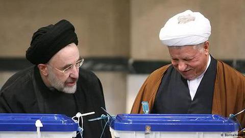Rafsanjani described in his diaries how Khamenei tried to encourage people to vote against reformist Mohammad Khatami (left), but Khatami won the election anyway, securing 70 percent of the vote