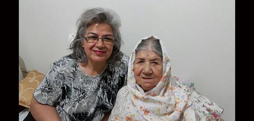 Mother Behkish with her daughter Mansoureh, who lives in Tehran.
