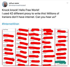 Mosaed was arrested after posting to Twitter during Iran’s internet blackout