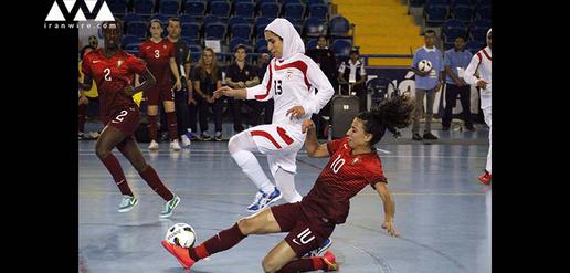 The Iranian Women's Futsal team lost 3-1 to Portugal in their opening match of the Women's World Futsal Tournament in Guatemala City, Guatemala, Tuesday November 24. 