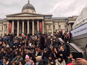 Farhadi solidarity screening packs out London’s Trafalgar Square